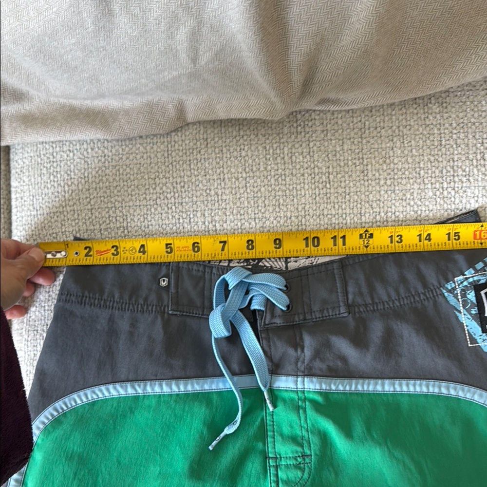 Dynamic Green and Gray Board Shorts for Swim - Picture 10 of 10